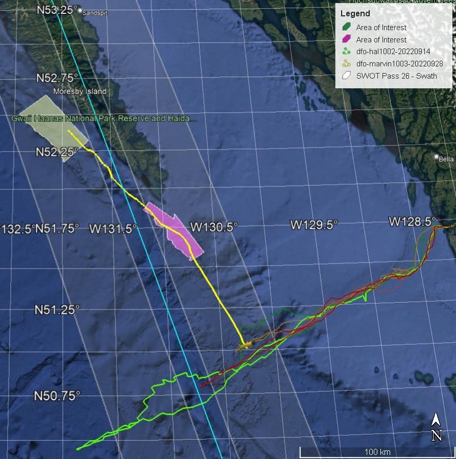 Map of Marvin's trajectory
